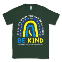 Sports Green be kind down syndrome awareness blue ribbon rainbow march 21 t shirt Classic Tee - linhVisuals