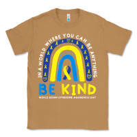 Toasted Coconut be kind down syndrome awareness blue ribbon rainbow march 21 t shirt Classic Tee - linhVisuals
