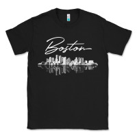 Black boston skyline t shirt for women, men, girls & boys Classic Tee - linhVisuals
