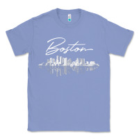 Colony Blue boston skyline t shirt for women, men, girls & boys Classic Tee - linhVisuals