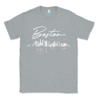 Heather Grey boston skyline t shirt for women, men, girls & boys Classic Tee - linhVisuals