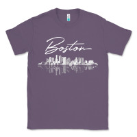 Lavender boston skyline t shirt for women, men, girls & boys Classic Tee - linhVisuals