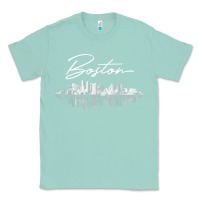 Seafoam boston skyline t shirt for women, men, girls & boys Classic Tee - linhVisuals