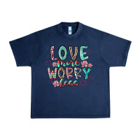 Navy love more worry less Urban Heavy Tee - RacoonDesign
