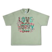 Oil Green love more worry less Urban Heavy Tee - RacoonDesign