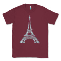 Burgundy eiffel tower with diamonds the parisian french love sign t shirt Classic Tee - linhVisuals