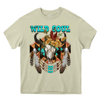 Mossy Wild Soul Bull Skull Heavy Core Tee - FaDigitalArtStudio