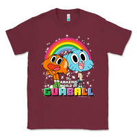 Burgundy cn the amazing world of gumball & darwin rainbow portrait pullover hoo Classic Tee - linhVisuals