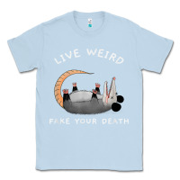 Dusty Blue funny opossum possum tee live weird fake your death t shirt Classic Tee - linhVisuals