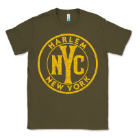 Army Green harlem new york nyc vintage sign distressed amber print t shirt Classic Tee - linhVisuals