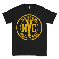 Black harlem new york nyc vintage sign distressed amber print t shirt Classic Tee - linhVisuals
