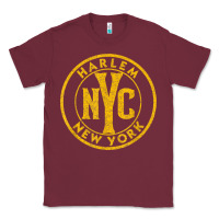 Burgundy harlem new york nyc vintage sign distressed amber print t shirt Classic Tee - linhVisuals