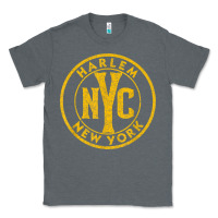 Charcoal Heather harlem new york nyc vintage sign distressed amber print t shirt Classic Tee - linhVisuals