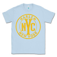 Dusty Blue harlem new york nyc vintage sign distressed amber print t shirt Classic Tee - linhVisuals