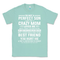 Seafoam i'm not a perfect son but my crazy mom loves me mother's day t shirt Classic Tee - linhVisuals