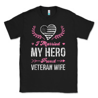 Black i married my hero proud veteran wife usa military husband t shirt Classic Tee - linhVisuals