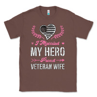 Chestnut i married my hero proud veteran wife usa military husband t shirt Classic Tee - linhVisuals
