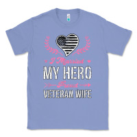 Colony Blue i married my hero proud veteran wife usa military husband t shirt Classic Tee - linhVisuals