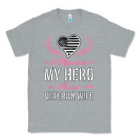 Heather Grey i married my hero proud veteran wife usa military husband t shirt Classic Tee - linhVisuals