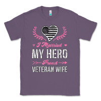 Lavender i married my hero proud veteran wife usa military husband t shirt Classic Tee - linhVisuals