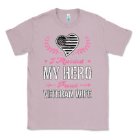 Lilac i married my hero proud veteran wife usa military husband t shirt Classic Tee - linhVisuals