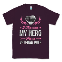Plum i married my hero proud veteran wife usa military husband t shirt Classic Tee - linhVisuals