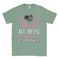 Sage i married my hero proud veteran wife usa military husband t shirt Classic Tee - linhVisuals