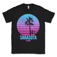 Black sarasota florida vintage retro palm tree t shirt Classic Tee - linhVisuals