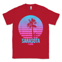 Red sarasota florida vintage retro palm tree t shirt Classic Tee - linhVisuals