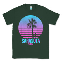 Sports Green sarasota florida vintage retro palm tree t shirt Classic Tee - linhVisuals