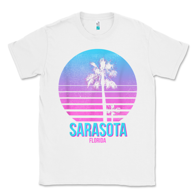 Sarasota Florida Vintage Retro Palm Tree T Shirt Classic Tee by linhVisuals | Teevron