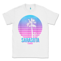 White sarasota florida vintage retro palm tree t shirt Classic Tee - linhVisuals