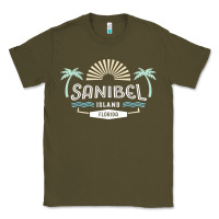 Army Green sanibel island retro style florida t shirt Classic Tee - linhVisuals