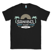 Black sanibel island retro style florida t shirt Classic Tee - linhVisuals