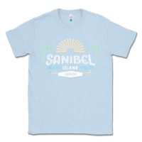 Dusty Blue sanibel island retro style florida t shirt Classic Tee - linhVisuals