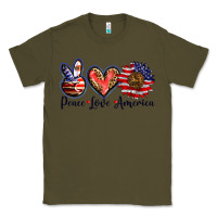 Army Green peace love america Classic Tee - BarkalooDesign