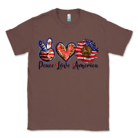 Chestnut peace love america Classic Tee - BarkalooDesign