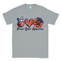 Heather Grey peace love america Classic Tee - BarkalooDesign