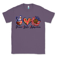 Lavender peace love america Classic Tee - BarkalooDesign