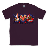 Plum peace love america Classic Tee - BarkalooDesign