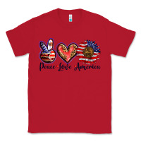 Red peace love america Classic Tee - BarkalooDesign