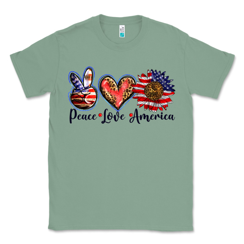 Peace Love America Classic Tee by BarkalooDesign | Teevron