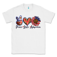 White peace love america Classic Tee - BarkalooDesign