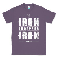 Lavender iron sharpens iron proverbs christian bible verse religious pullover h Classic Tee - linhVisuals
