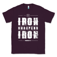 Plum iron sharpens iron proverbs christian bible verse religious pullover h Classic Tee - linhVisuals