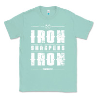 Seafoam iron sharpens iron proverbs christian bible verse religious pullover h Classic Tee - linhVisuals