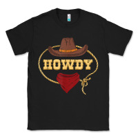 Black howdy shirt western rodeo country cowboy texan t shirt Classic Tee - linhVisuals
