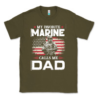 Army Green my favorite marine calls me dad t  shirt father's day flag my favorite Classic Tee - linhVisuals