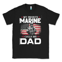 Black my favorite marine calls me dad t  shirt father's day flag my favorite Classic Tee - linhVisuals
