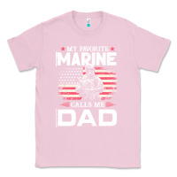Bubblegum Pink my favorite marine calls me dad t  shirt father's day flag my favorite Classic Tee - linhVisuals